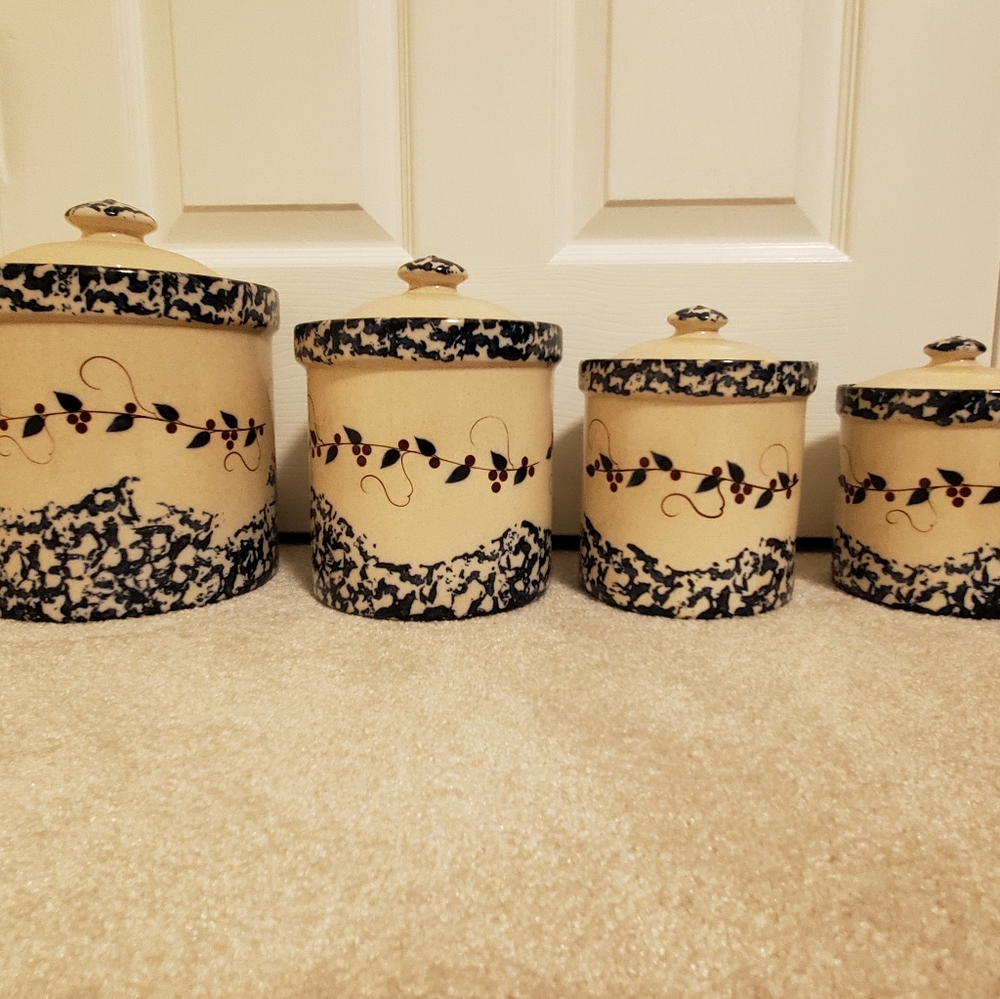 VINTAGE The Proper Place set of 4 canisters
